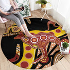 Kangaroo Australia Round Carpet Aussie Aboriginal Dot Art