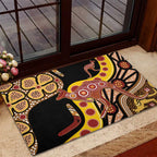 Kangaroo Australia Rubber Doormat Aussie Aboriginal Dot Art