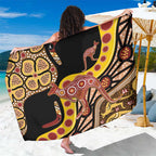 Kangaroo Australia Sarong Aussie Aboriginal Dot Art