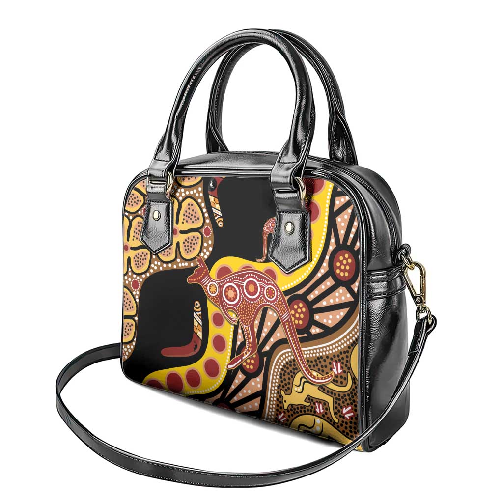 Kangaroo Australia Shoulder Handbag Aussie Aboriginal Dot Art