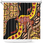 Kangaroo Australia Shower Curtain Aussie Aboriginal Dot Art