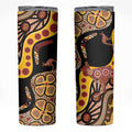 Kangaroo Australia Skinny Tumbler Aussie Aboriginal Dot Art
