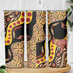 Kangaroo Australia Skinny Tumbler Aussie Aboriginal Dot Art