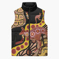 Kangaroo Australia Sleeveless Puffer Jacket Aussie Aboriginal Dot Art