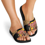 Kangaroo Australia Slide Sandals Aussie Aboriginal Dot Art