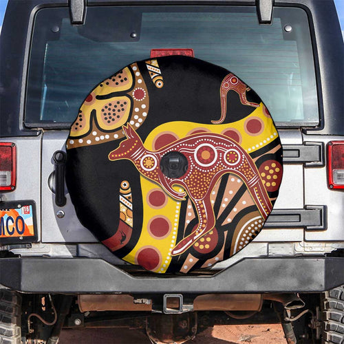 Kangaroo Australia Spare Tire Cover Aussie Aboriginal Dot Art