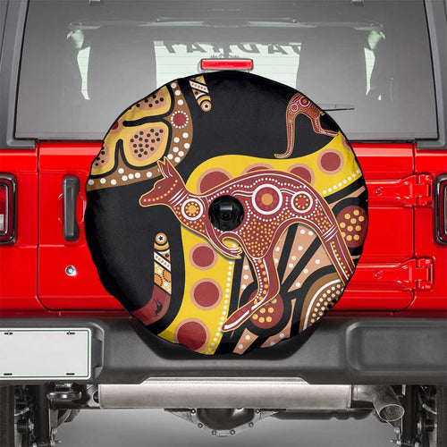 Kangaroo Australia Spare Tire Cover Aussie Aboriginal Dot Art