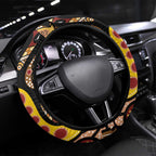 Kangaroo Australia Steering Wheel Cover Aussie Aboriginal Dot Art