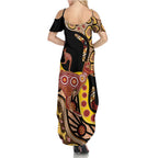 Kangaroo Australia Summer Maxi Dress Aussie Aboriginal Dot Art