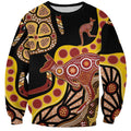 Kangaroo Australia Sweatshirt Aussie Aboriginal Dot Art