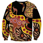 Kangaroo Australia Sweatshirt Aussie Aboriginal Dot Art