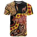 Kangaroo Australia T Shirt Aussie Aboriginal Dot Art