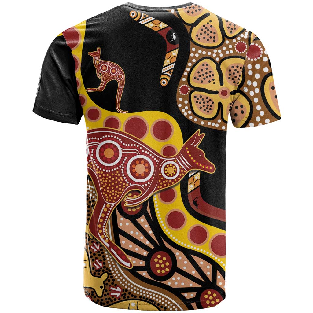 Kangaroo Australia T Shirt Aussie Aboriginal Dot Art