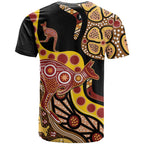 Kangaroo Australia T Shirt Aussie Aboriginal Dot Art
