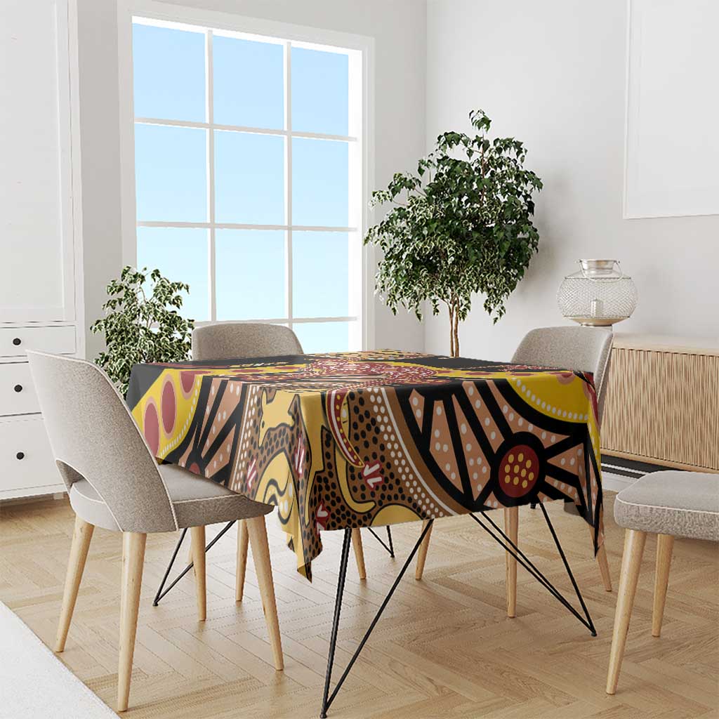 Kangaroo Australia Tablecloth Aussie Aboriginal Dot Art