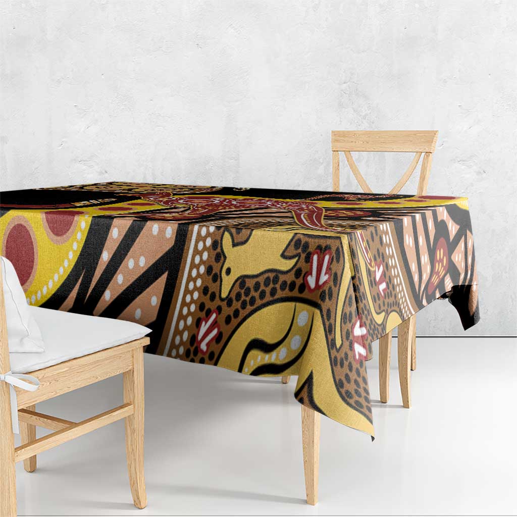 Kangaroo Australia Tablecloth Aussie Aboriginal Dot Art