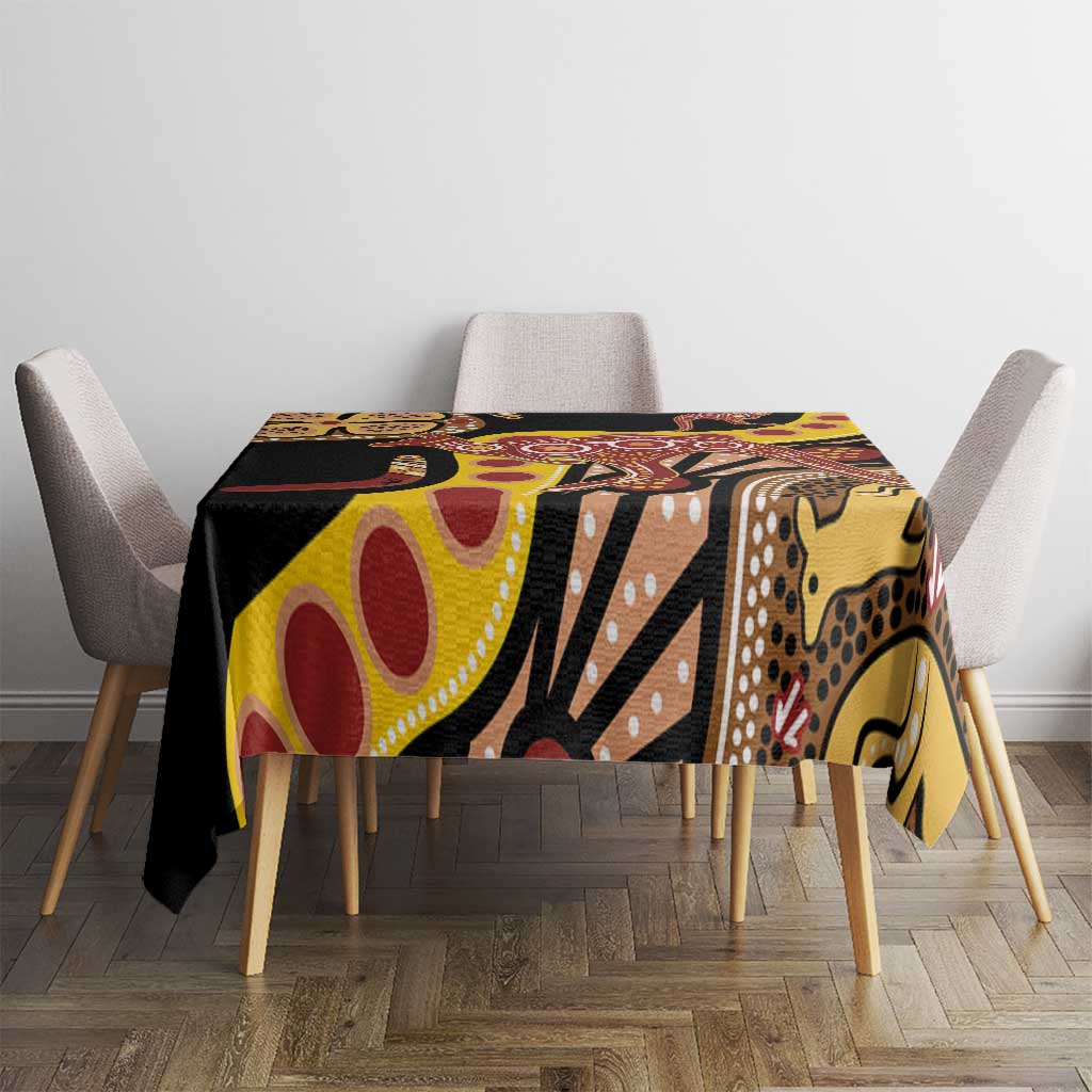 Kangaroo Australia Tablecloth Aussie Aboriginal Dot Art