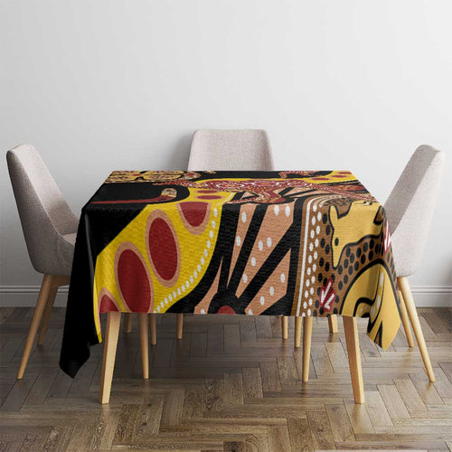 Kangaroo Australia Tablecloth Aussie Aboriginal Dot Art