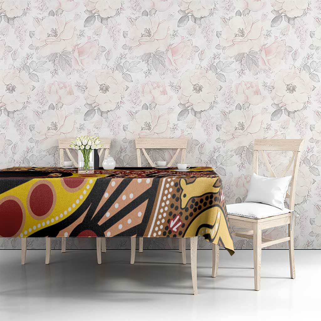 Kangaroo Australia Tablecloth Aussie Aboriginal Dot Art