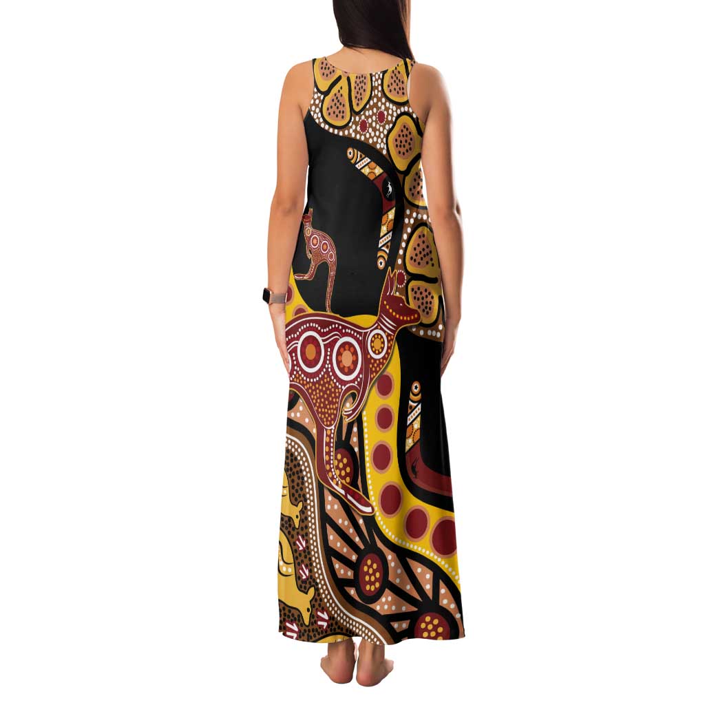 Kangaroo Australia Tank Maxi Dress Aussie Aboriginal Dot Art