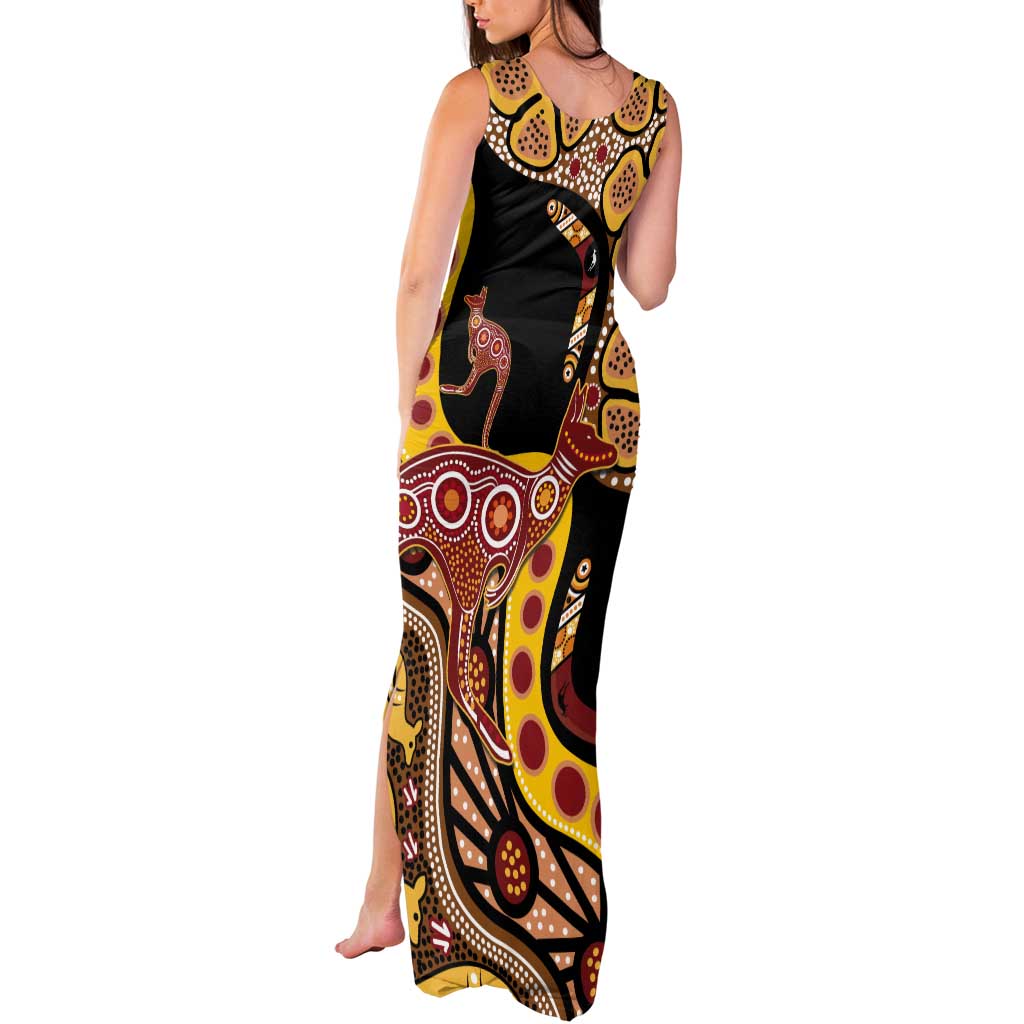 Kangaroo Australia Tank Maxi Dress Aussie Aboriginal Dot Art