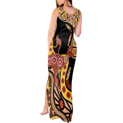 Kangaroo Australia Tank Maxi Dress Aussie Aboriginal Dot Art