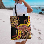 Kangaroo Australia Tote Bag Aussie Aboriginal Dot Art