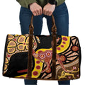 Kangaroo Australia Travel Bag Aussie Aboriginal Dot Art