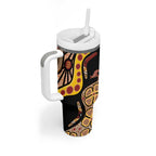 Kangaroo Australia Tumbler With Handle Aussie Aboriginal Dot Art
