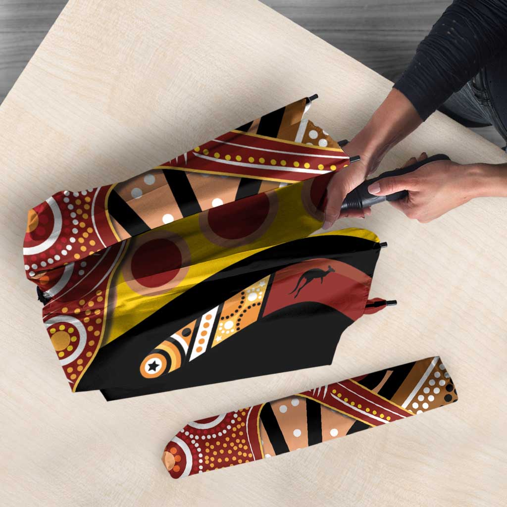 Kangaroo Australia Umbrella Aussie Aboriginal Dot Art