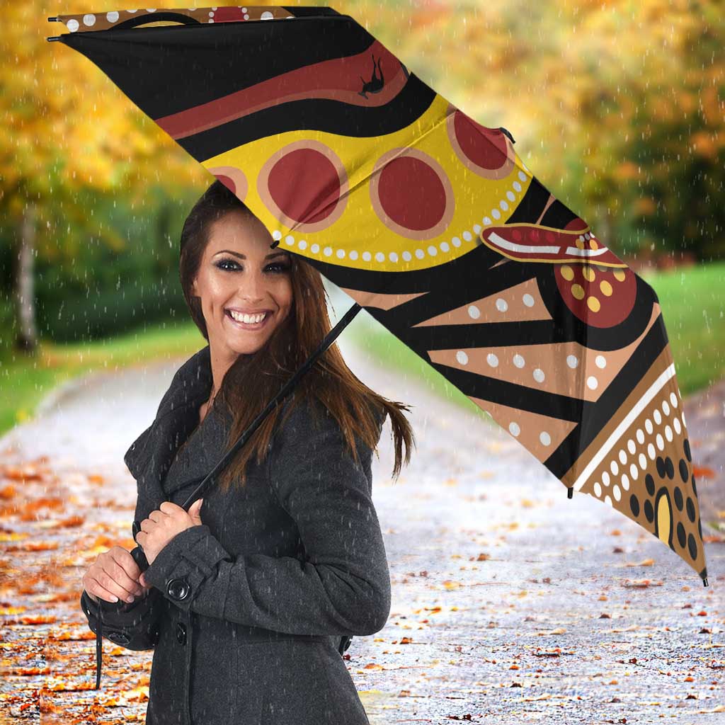 Kangaroo Australia Umbrella Aussie Aboriginal Dot Art
