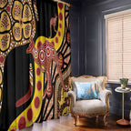 Kangaroo Australia Window Curtain Aussie Aboriginal Dot Art