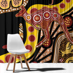 Kangaroo Australia Window Curtain Aussie Aboriginal Dot Art