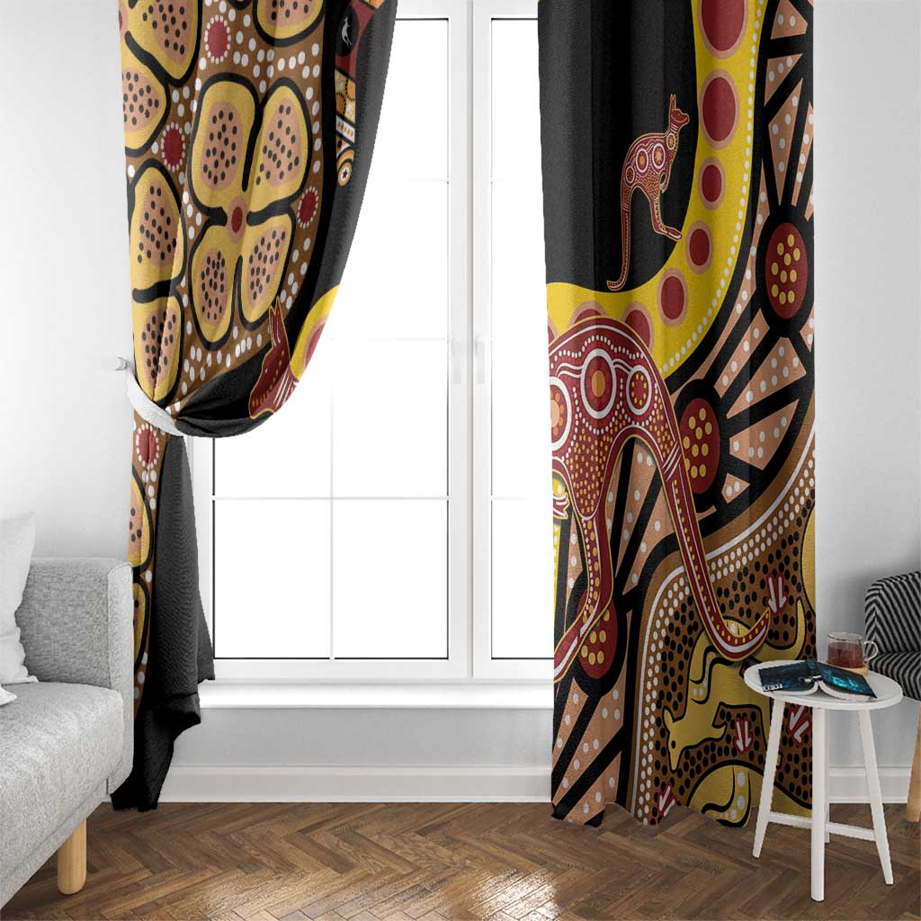 Kangaroo Australia Window Curtain Aussie Aboriginal Dot Art