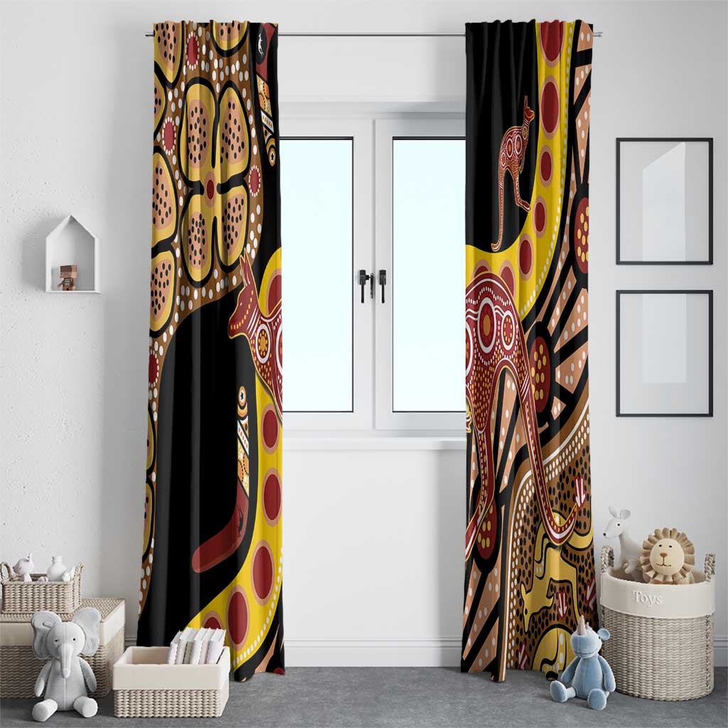 Kangaroo Australia Window Curtain Aussie Aboriginal Dot Art