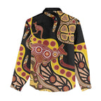 Kangaroo Australia Women Casual Shirt Aussie Aboriginal Dot Art