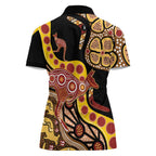Kangaroo Australia Women Polo Shirt Aussie Aboriginal Dot Art