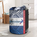 Personalised Cycling New Zealand Laundry Basket Aotearoa Map Fern Maori Pattern