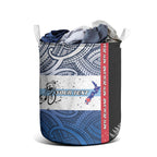 Personalised Cycling New Zealand Laundry Basket Aotearoa Map Fern Maori Pattern