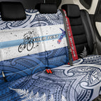 Personalised Cycling New Zealand Back Car Seat Cover Aotearoa Map Fern Maori Pattern