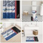Personalised Cycling New Zealand Bathroom Set Aotearoa Map Fern Maori Pattern