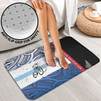 Personalised Cycling New Zealand Bathroom Set Aotearoa Map Fern Maori Pattern