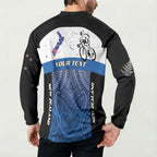 Personalised Cycling New Zealand Button Sweatshirt Aotearoa Map Fern Maori Pattern