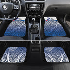 Personalised Cycling New Zealand Car Mats Aotearoa Map Fern Maori Pattern