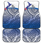 Personalised Cycling New Zealand Car Mats Aotearoa Map Fern Maori Pattern