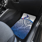 Personalised Cycling New Zealand Car Mats Aotearoa Map Fern Maori Pattern