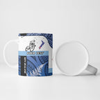 Personalised Cycling New Zealand Ceramic Mug Aotearoa Map Fern Maori Pattern