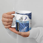 Personalised Cycling New Zealand Ceramic Mug Aotearoa Map Fern Maori Pattern