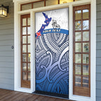 Personalised Cycling New Zealand Door Cover Aotearoa Map Fern Maori Pattern