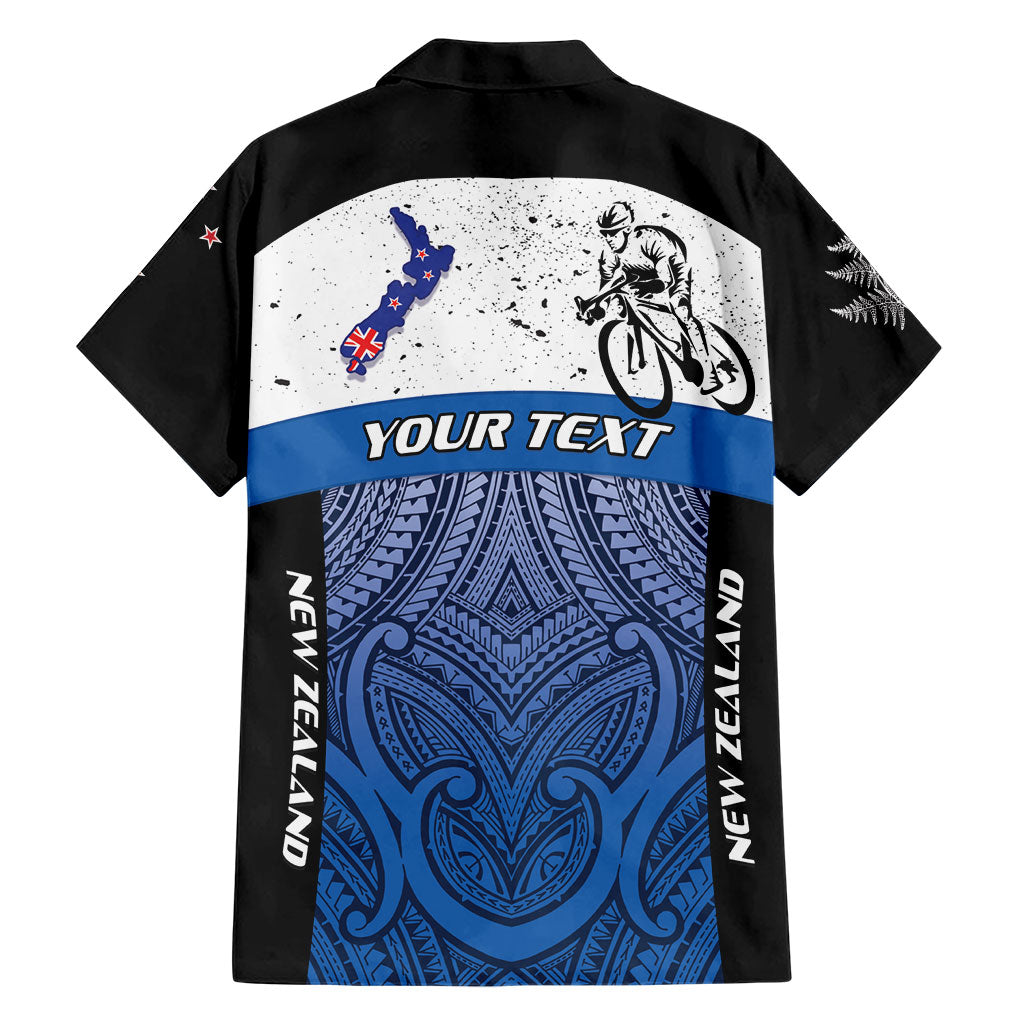 Personalised Cycling New Zealand Family Matching Mermaid Dress and Hawaiian Shirt Aotearoa Map Fern Maori Pattern